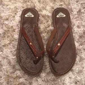 Roxy leather flip flops